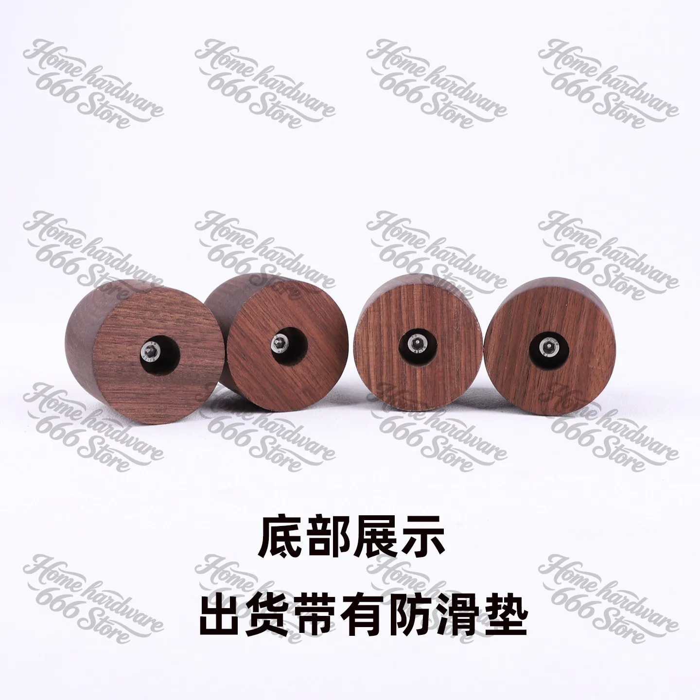 Coffee Machine Accessories V3 Anti-scald Ring Walnut Modified Height-increasing Wooden Foot Pads with Bottomless Handles