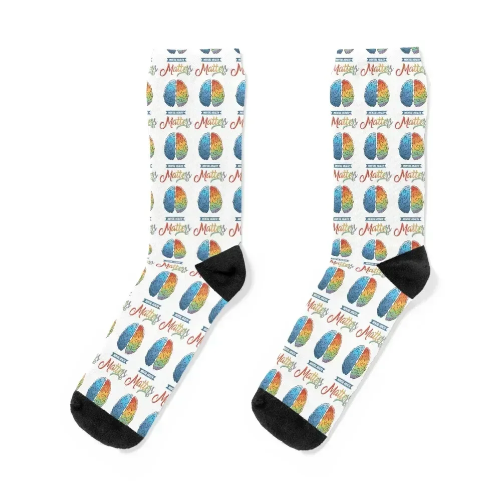 Mental Health Matters - Mental Health Therapy Gift for Therapist or Counselor Socks snow hockey Soccer Socks Female Men's