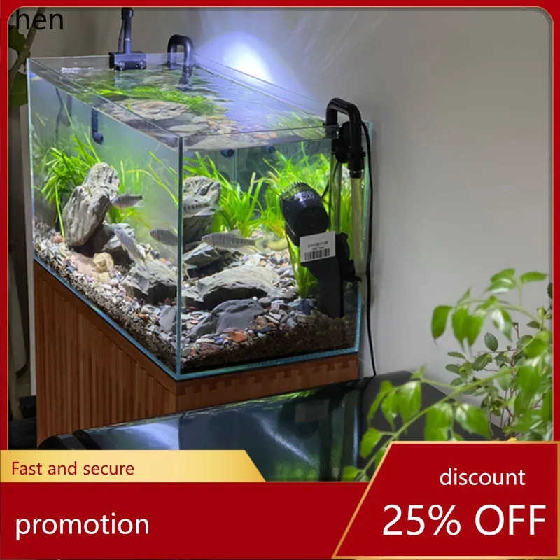 

HXL Stream Aquarium Base Cabinet Living Room Medium Floor-standing Ecological Landscape Full Set Native Fish Tank