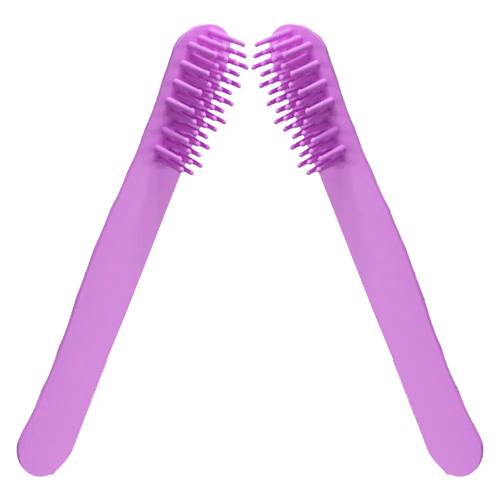 

2pcs Wide Tooth Detangling Silicone Styling Portable Bracelet Scalp Comb Dandruff Removal Travel Size Women Fine Hair Salon