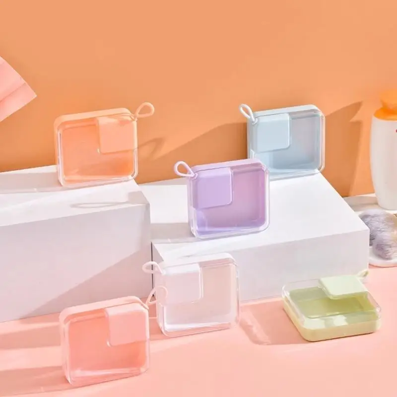 Caixa de armazenamento de ovos de beleza transparente, material plástico seguro, multifuncional, à prova d'água, poeira, caixa de armazenamento de cosméticos