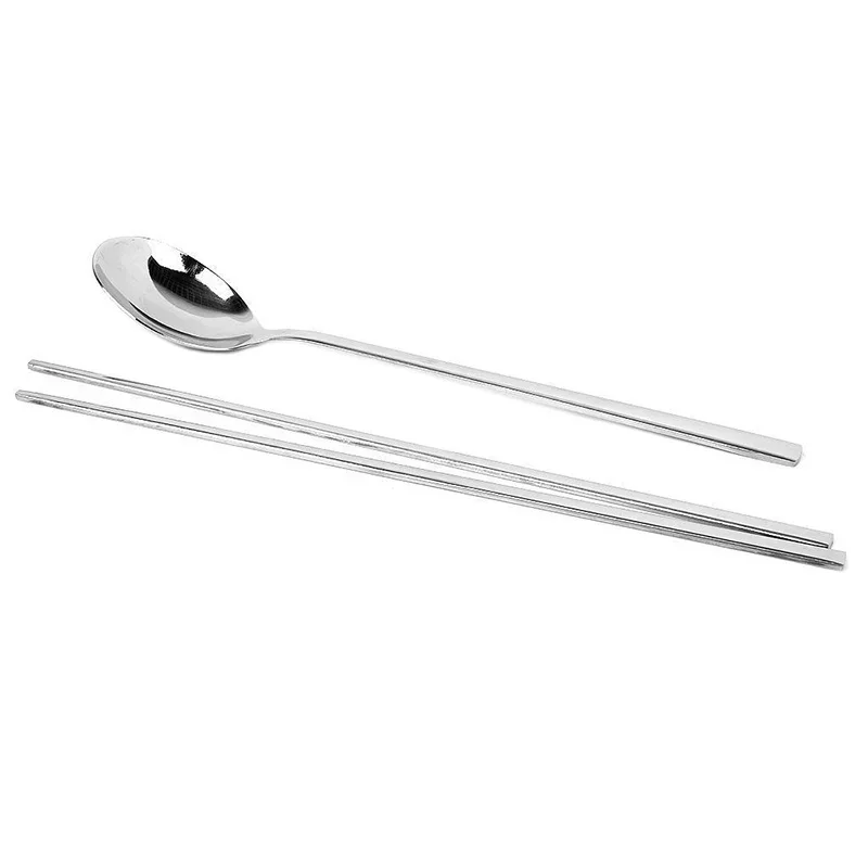 طقم أدوات مائدة كوري من الفولاذ المقاوم للصدأ ، طقم عشاء ، أواني طعام فاخرة ، ملعقة ، عيدان ، أدوات مائدة ، أدوات صغيرة ، جودة عالية #6