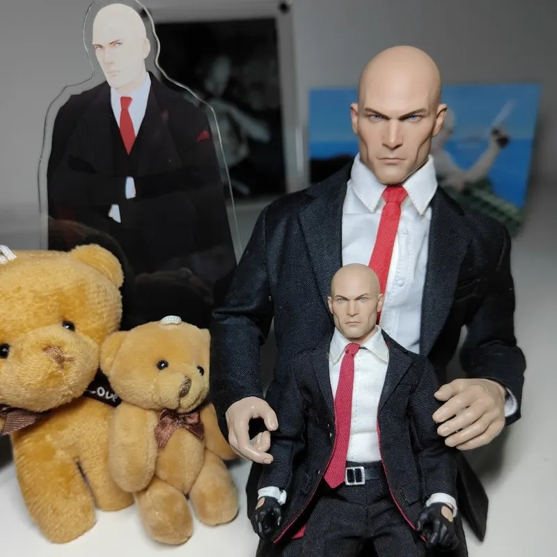 

In Stock 1/12 Scale Killer 47 Hitman Battle War Head Body Clothes Weapon Action Figure Model for Fans Gifts