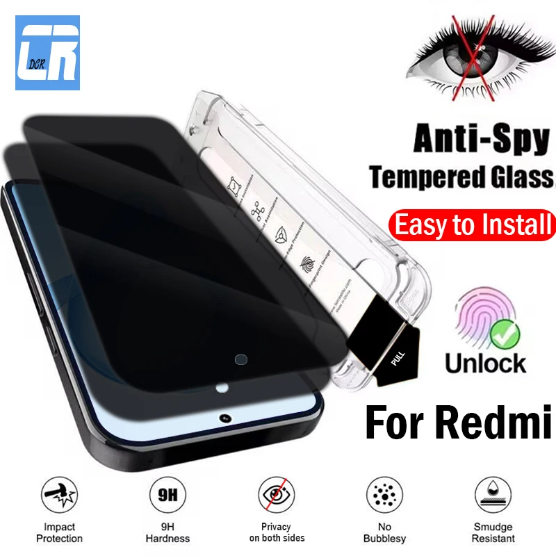 

1-2Piece Easy Installation Dust Free Anti Spy Tempered Glass for Redmi K90 Pro Max K90 K80 Ultra K80Pro Privacy Screen Protector