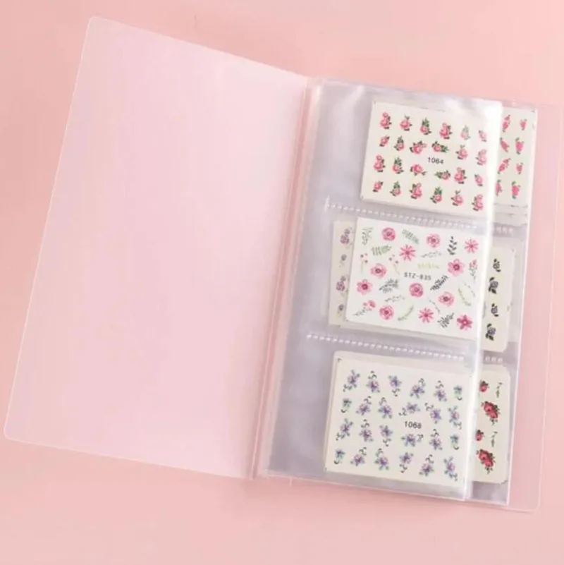 Clear Nail Sticker Opslag 20/120 slots Nagels Stickers Opslag Boek Nail Water Decals Houder Organizer Manicure Nail Art Gereedschap