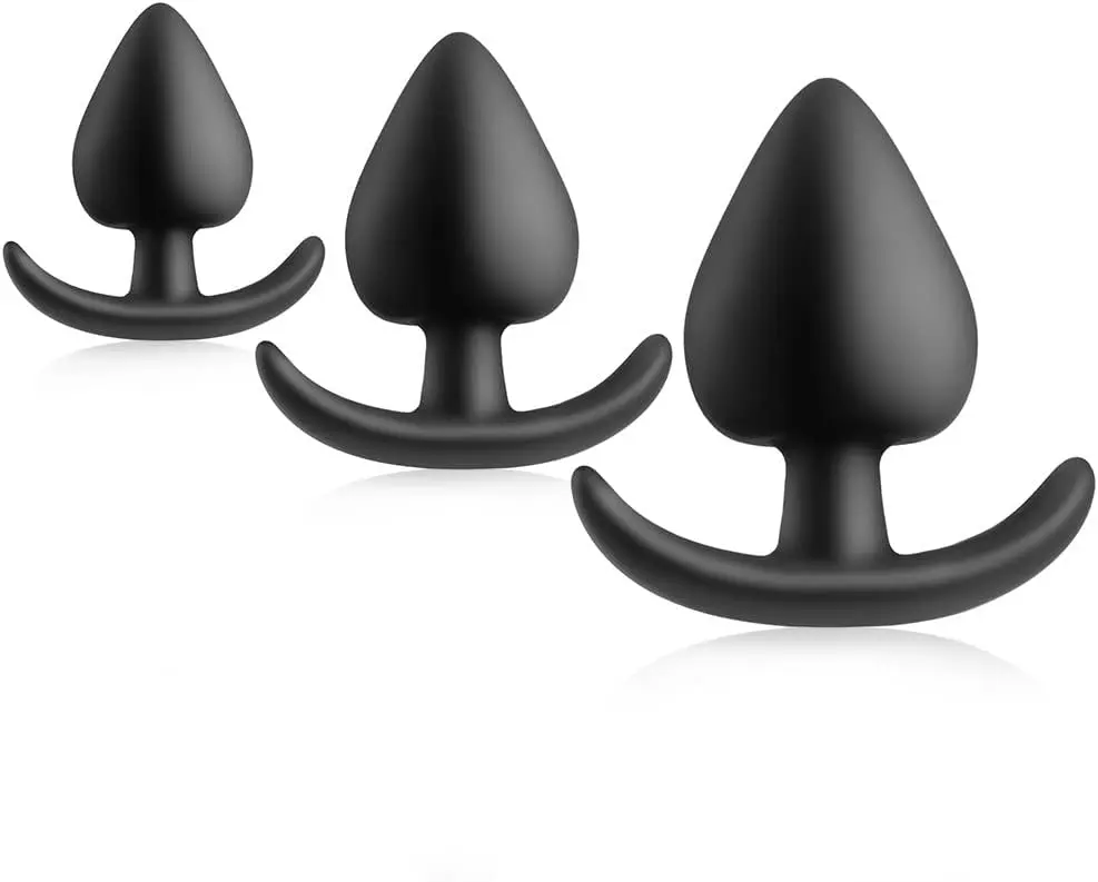 

3 Pcs Butt Plugs with Narrow Flared Base Vaginal Stimulation Prostate Massager Silicone Anal Plug Trainer Kit