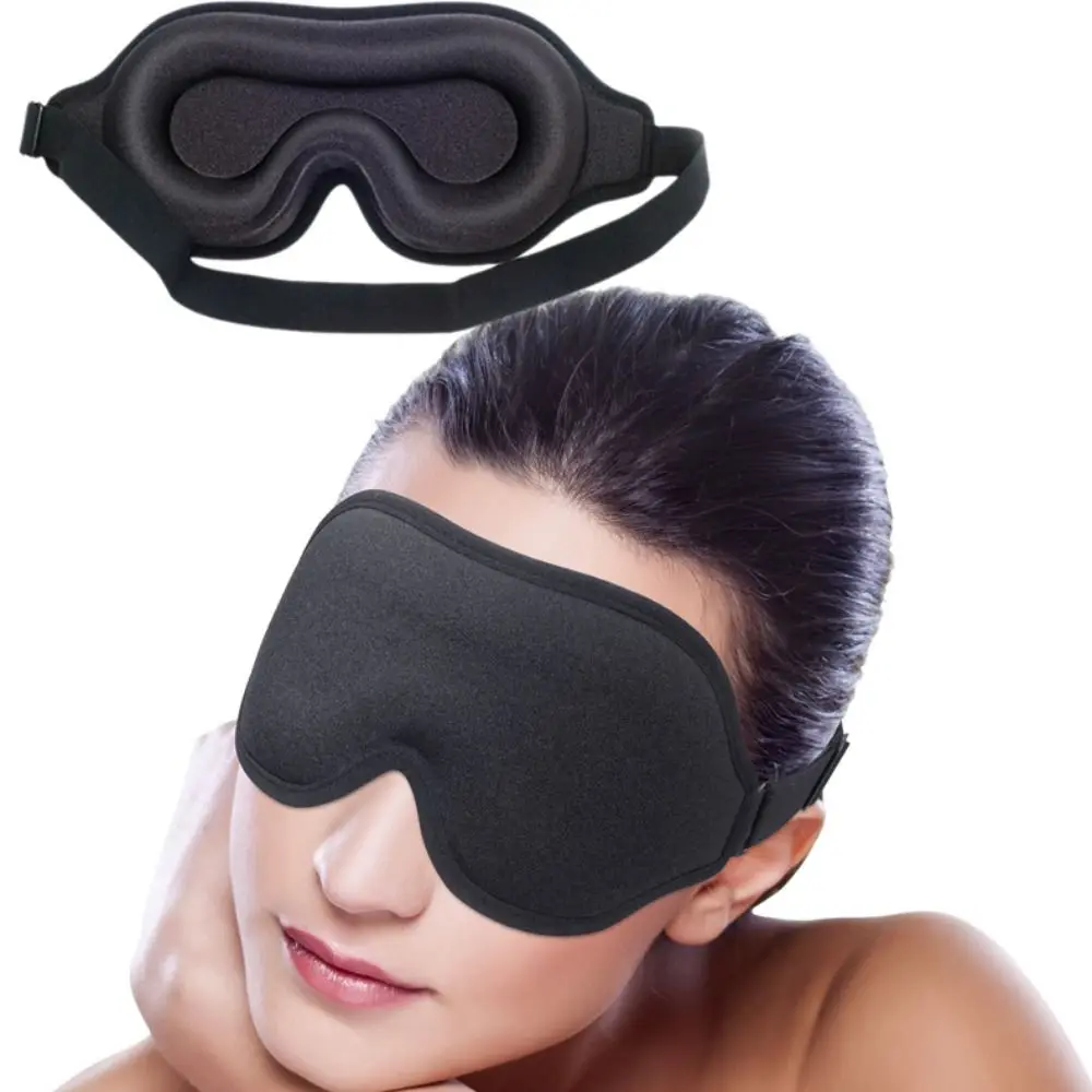 Universal Breathable 3D Sleep Mask Adjustable Memory Cotton Sleeping Aid Eye Mask Soft Blockout Light Eye Cover Travel