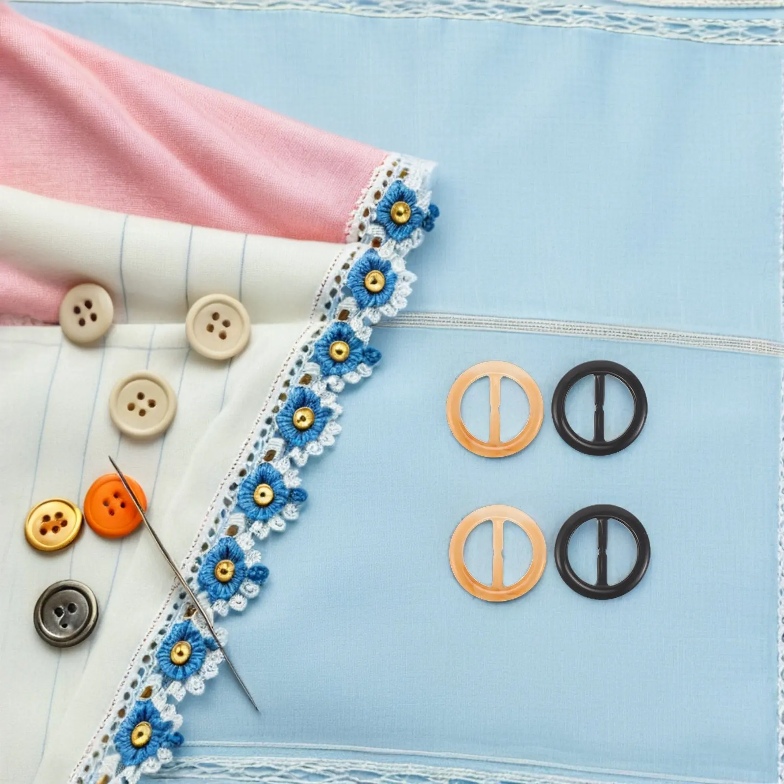 

30Pcs Round Circle Clip Buckle Windcoat Waist Cinch Clip Buckle for Shirt Scarf Ring Wrap Holder T-Shirt Knotting Clasp Ring