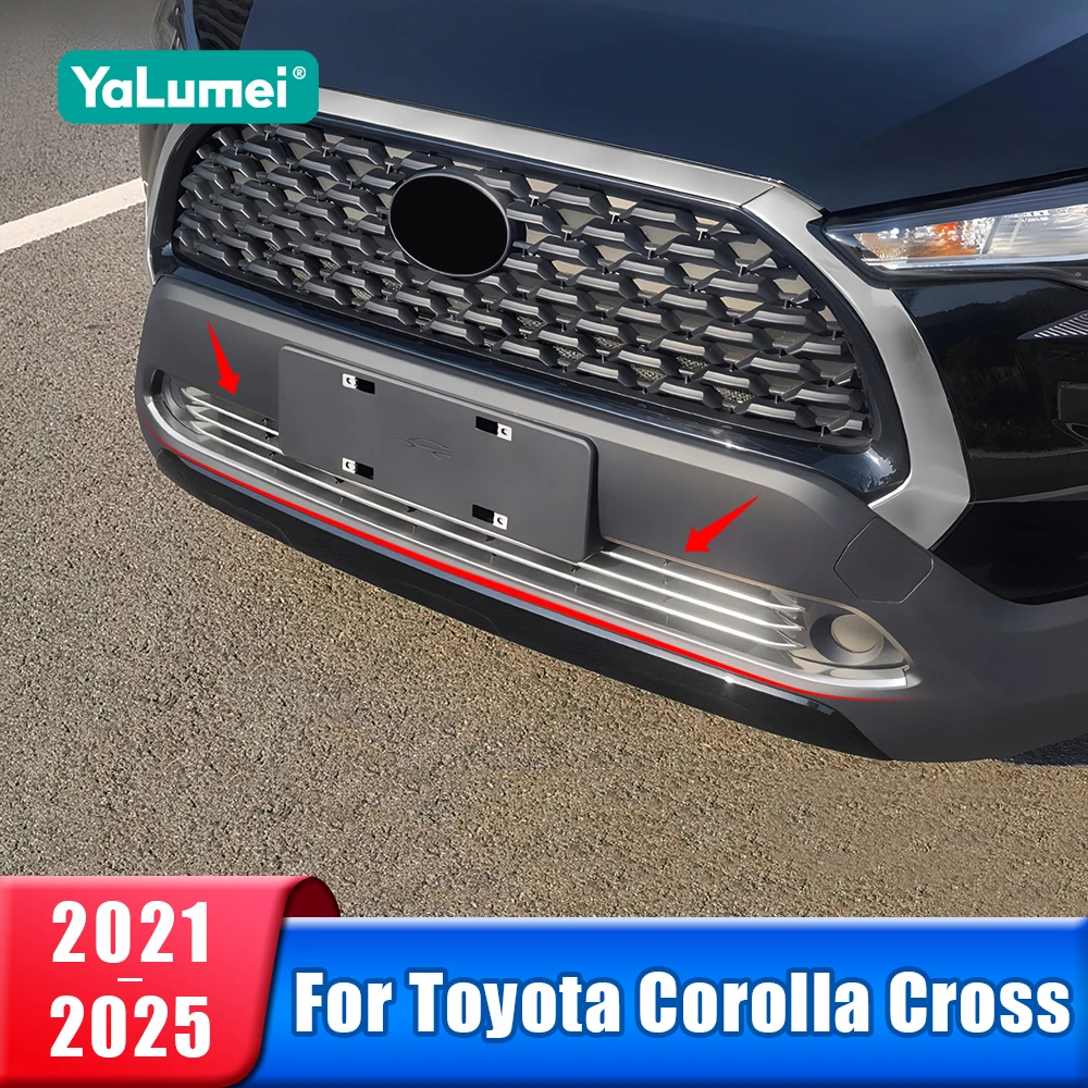 

Автомобильные передние гоночные грили, накладки на полоски для Toyota Corolla Cross XG10 2021 2022 2023 2024 2025, гибридные аксессуары