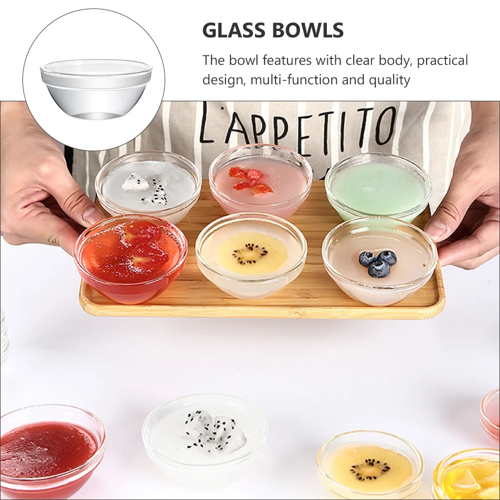 

6 Pcs Cake Bowl Jelly Pudding Horseshoe Small Bowls Prep Kitchen Glass Food Containers Set Side Dish Mini Serving