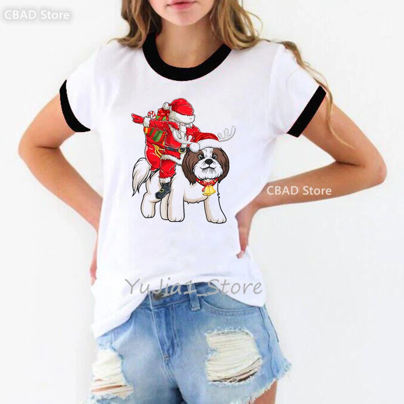 

Shih Tzus Valentine'S Day Animal Print Tshirt Women Funny White Dog Lover T Shirt Harajuku Kawaii Clothes Summer T-Shirt