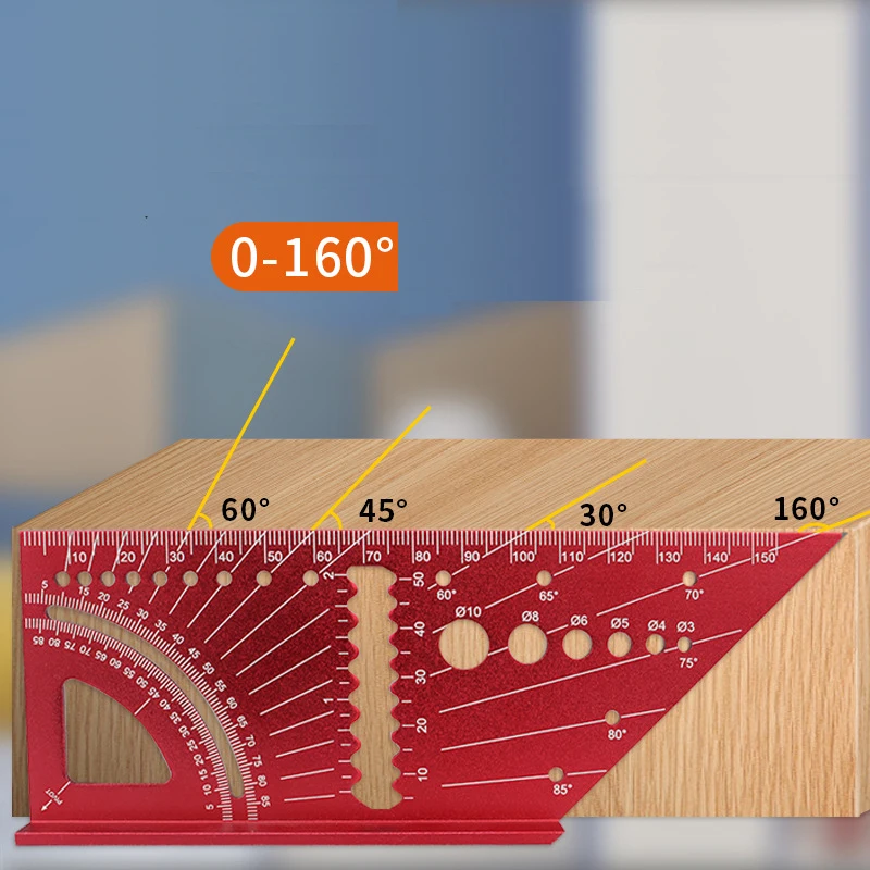 

Деревообрабатывающая угловая линейка, устройство для рисования линий из алюминиевого сплава, 3D измерительный инструмент для измерения угла под углом, с фотолокатором
