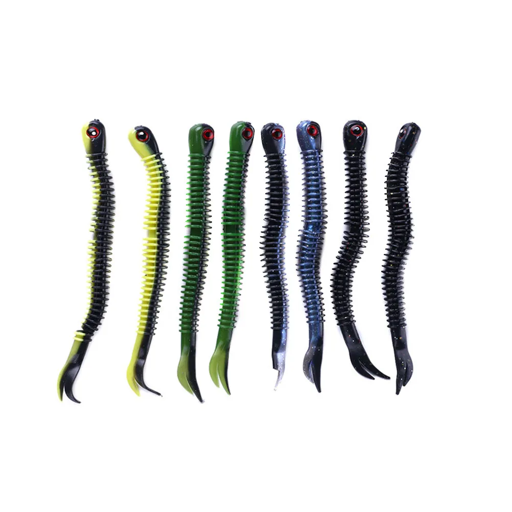 

8Pcs Sandworm Soft Fishing Lures Realistic Fishing Baits 12.4cm Simulation Worm Shape Lifelike Baits Reusable Fish Hook Tackle