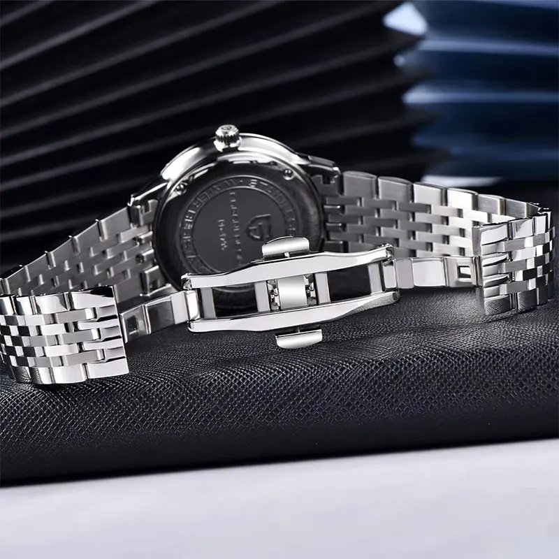 PAGANI تصميم القمر المرحلة 40 مللي متر ساعة رجالية 100 متر مقاوم للماء الساعات العلامة التجارية الأعلى الياقوت الزجاج متعددة الوظائف ساعة كوارتز رجالية 2025