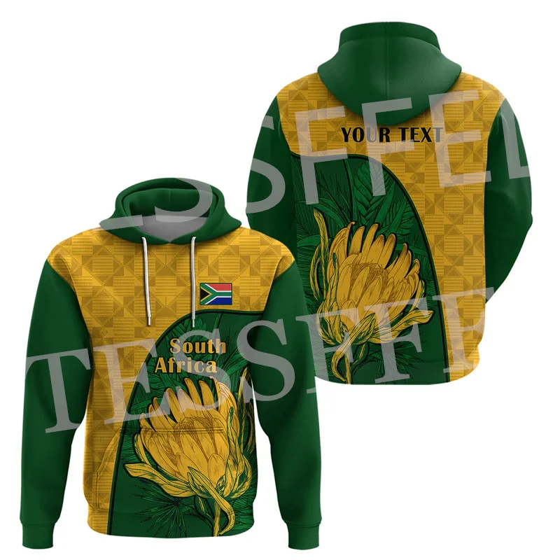 

NewFashion Custom Name Africa Country South Africa Flag Tattoo Retro Tracksuit 3DPrint Harajuku Casual Pullover Jacket Hoodies O