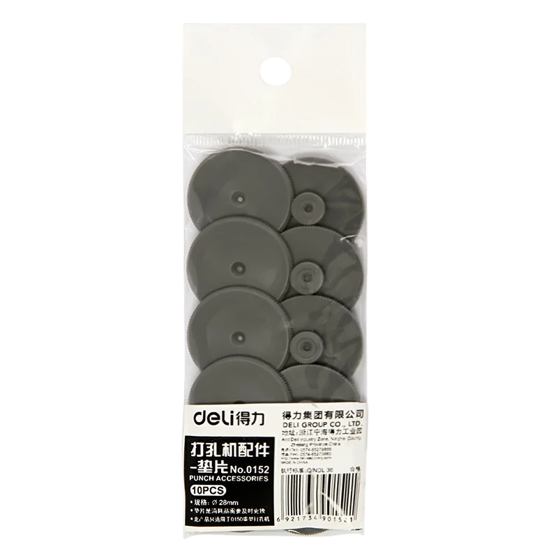 10 stuks/zak Deli 0152 Heavy-Duty perforatiepakkingsaccessoires voor Deli 0150/0130 perforatoren - Duurzame pakking voor kantoor- en industrieel gebruik