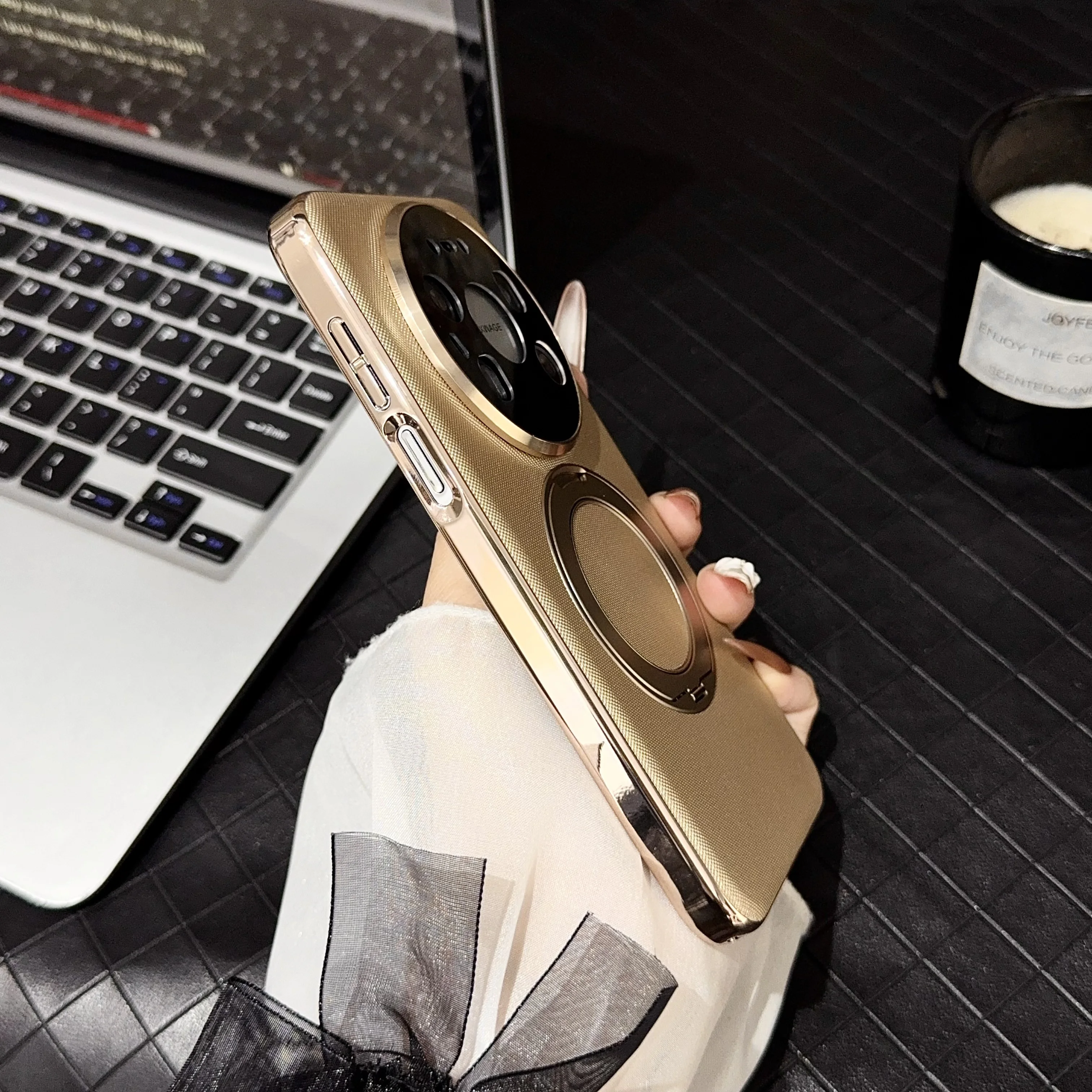 حافظة هاتف جلدية عصرية بلون سادة لهاتف هواوي ميت 80 برو ميت 80 برو ماكس مع مغناطيسي 360 ° حامل دوار #5