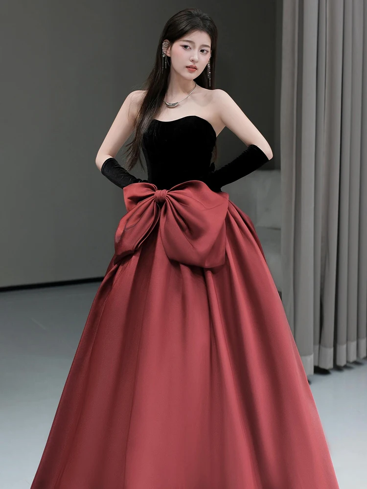 

Princ Sle Wedding Dr Long Evening Gown with Strap for Women's Birthday Par Banquet Performance Lightweight Luxury