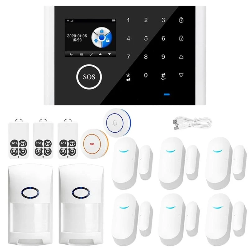 K0EA LCD WIFI GPRS Voice Wireless GSM Alarm System Home system for House intelligent auto Burglar Door Security Alarm Systems