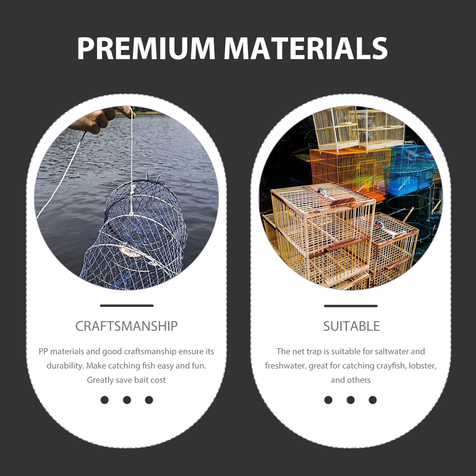 

Portable Crawfish Trap Reusable Fishing Net Foldable Mesh Durable Pp Material Saltwater Freshwater Crab Eel Catching Supplies