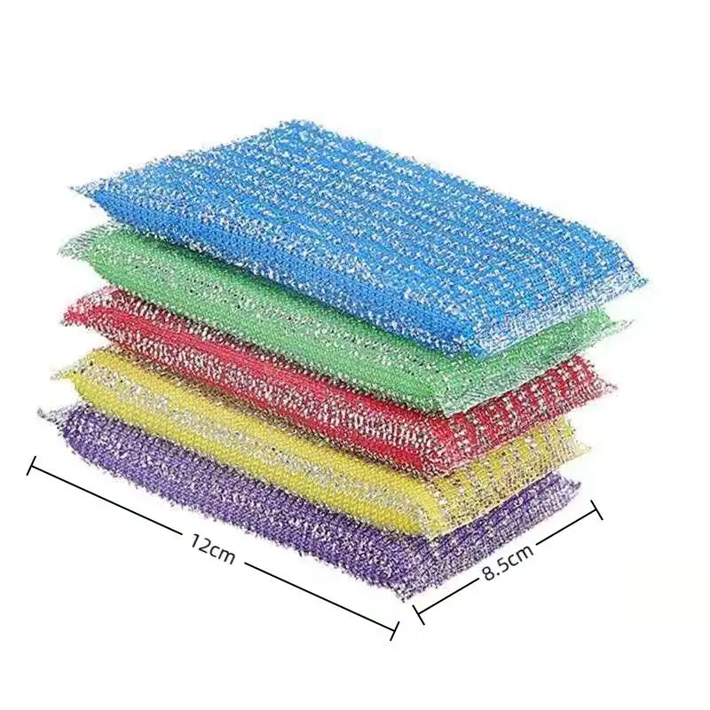 12 Stück Waschbare Reinigungsschwämme, Einfache Reinigung, Zufällige Farbe, Starke Dekontamination, Topfreiniger für den täglichen Gebrauch – Detail 10