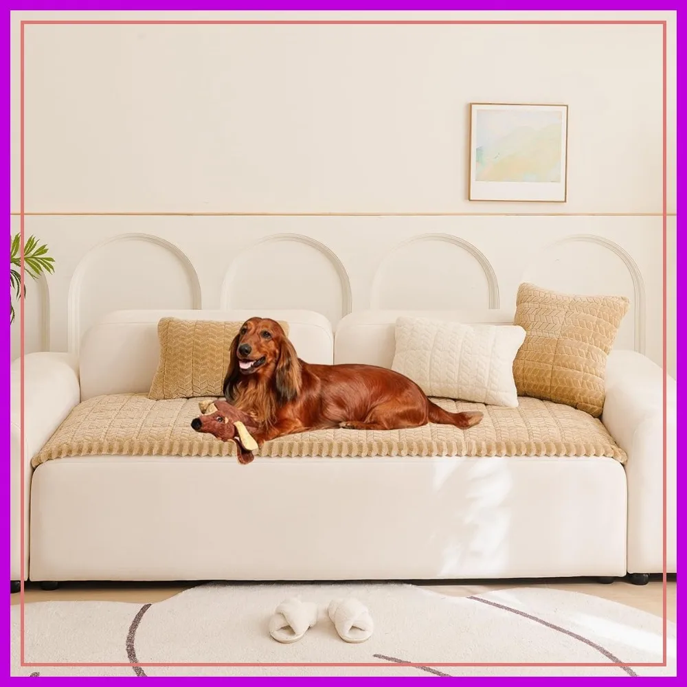 

Fuzzy Couch Cover for Pets, Washable Non-Slip Sofa Slipcover, Cushion Protector Mat