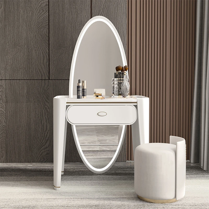 Nordic Organizer Dressing Table Container Luxury Woman Makeup Dressing Table Mirrors Vanity Penteadeira De Maquiagem Furniture