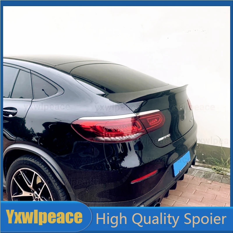 

For Mercedes-Benz GLC Coupe C253 GLC260 300 2016-2021 AMG High Quality ABS Plastic Unpainted Colored Rear Trunk Spoiler Wing