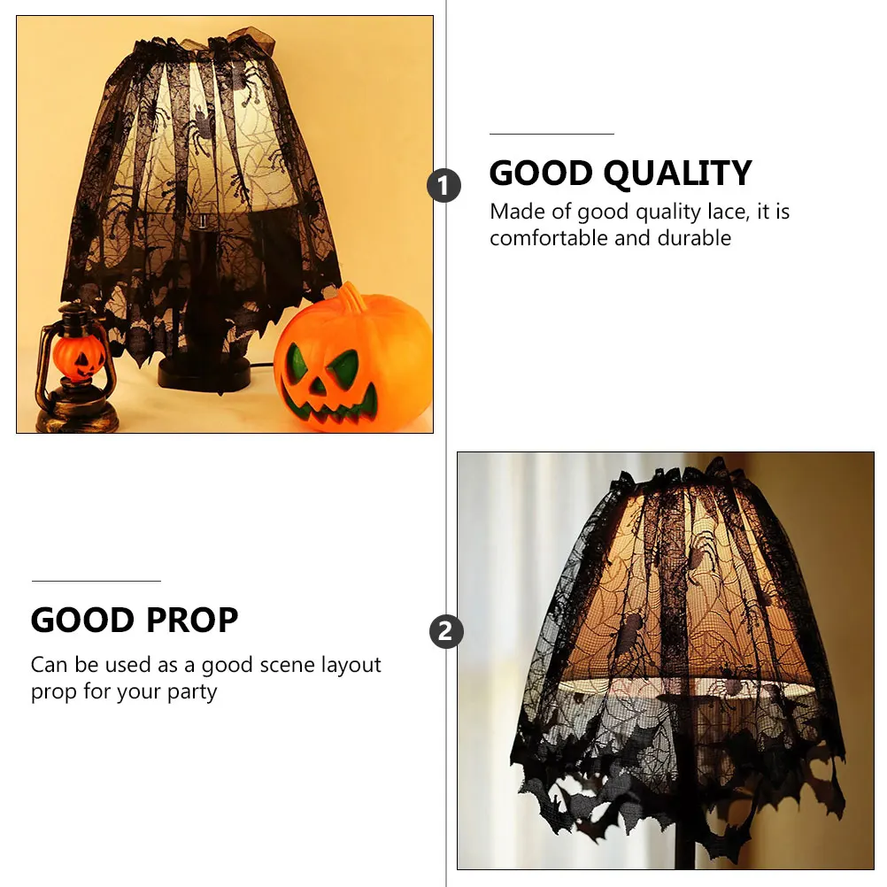 

4 Pcs Tablecloth Halloween Decoration Lace Fireplace Cloth Dining Room PartyHaunted House Festivals