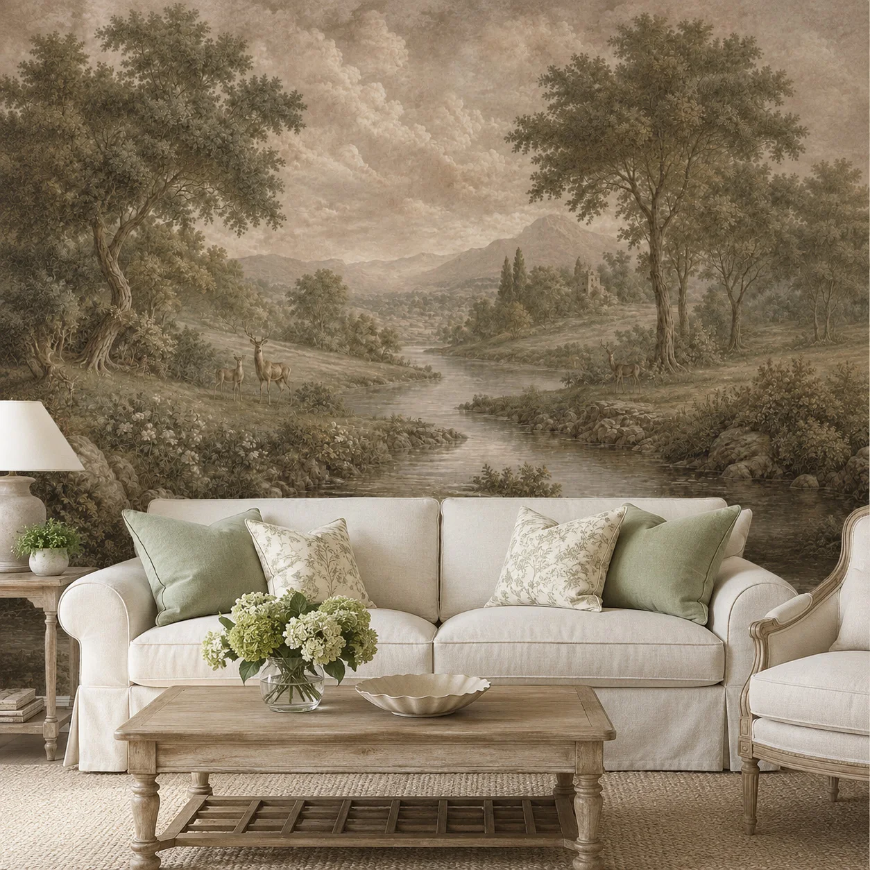 Vintage Landscape Wallpaper Mural Custom English Countryside Landscape Wall Art Living Room Bedroom Home Decor Non Self Adhesive