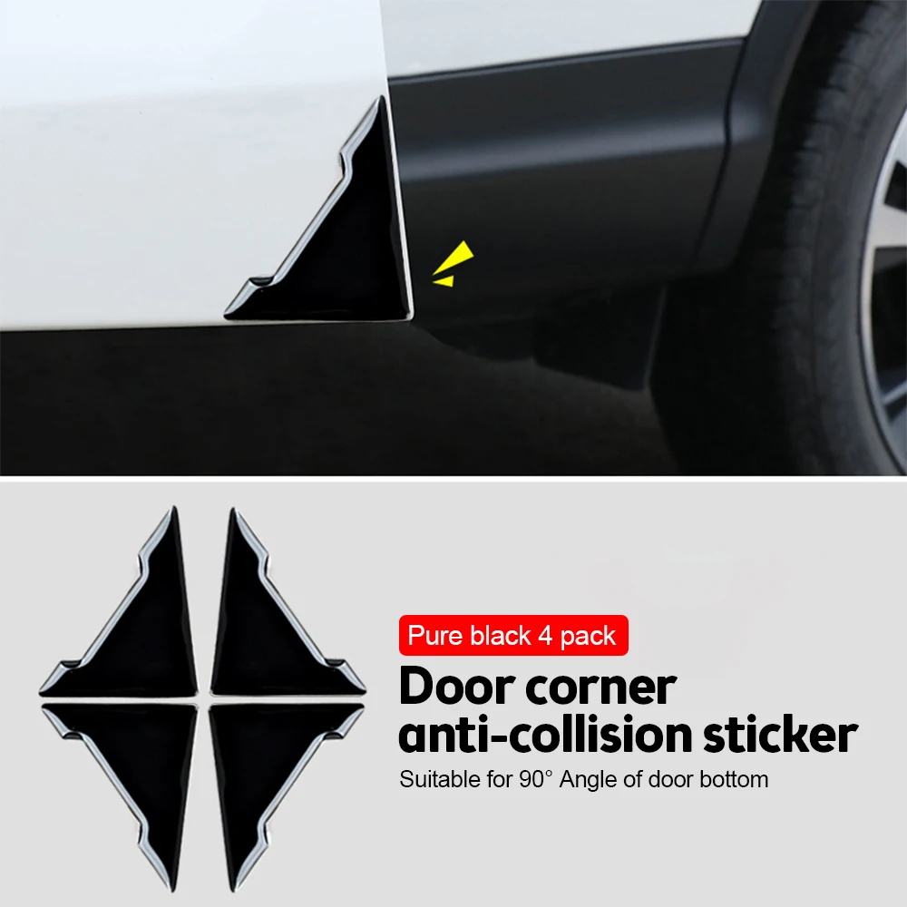 

4pc Car Door Corner Anti-collision Protective Cover Anti-scratch Stickers Door Silicone Protection Cover Car Paint Surface Guard