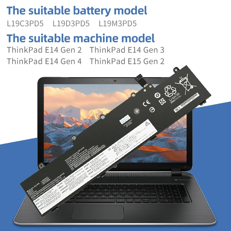 SUOZHAN-Batterie portative standardisée pour Lenovo, l19m3pd5, l19d3pd5, ThinkSub, e14, e15, Gen 2, 5b10x02594, 5b10x02606, tp00117a, tp00116c, l19c3pd