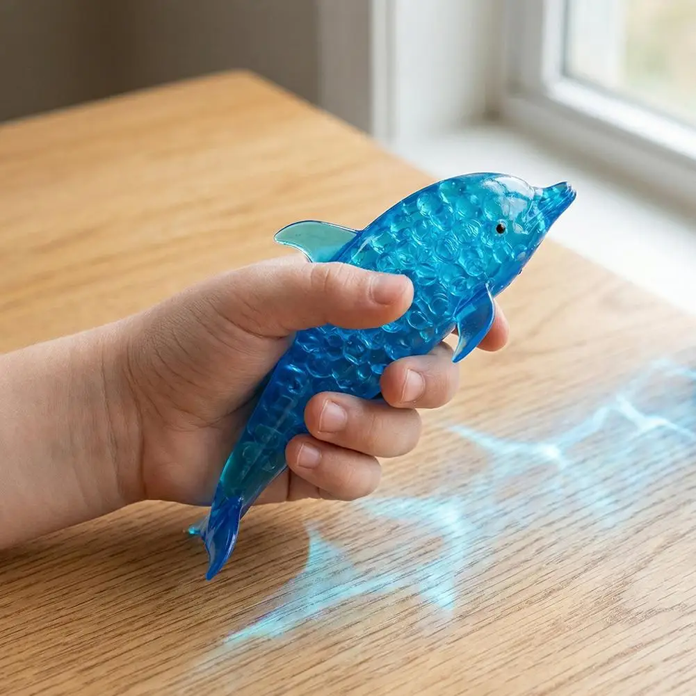 Squishy Shark Dolphin Stress Ball Fidget Toy Stretchy TPR Anxiety Relief Hand Therapy Sensory Gift for Adults Kids Squishy Toys
