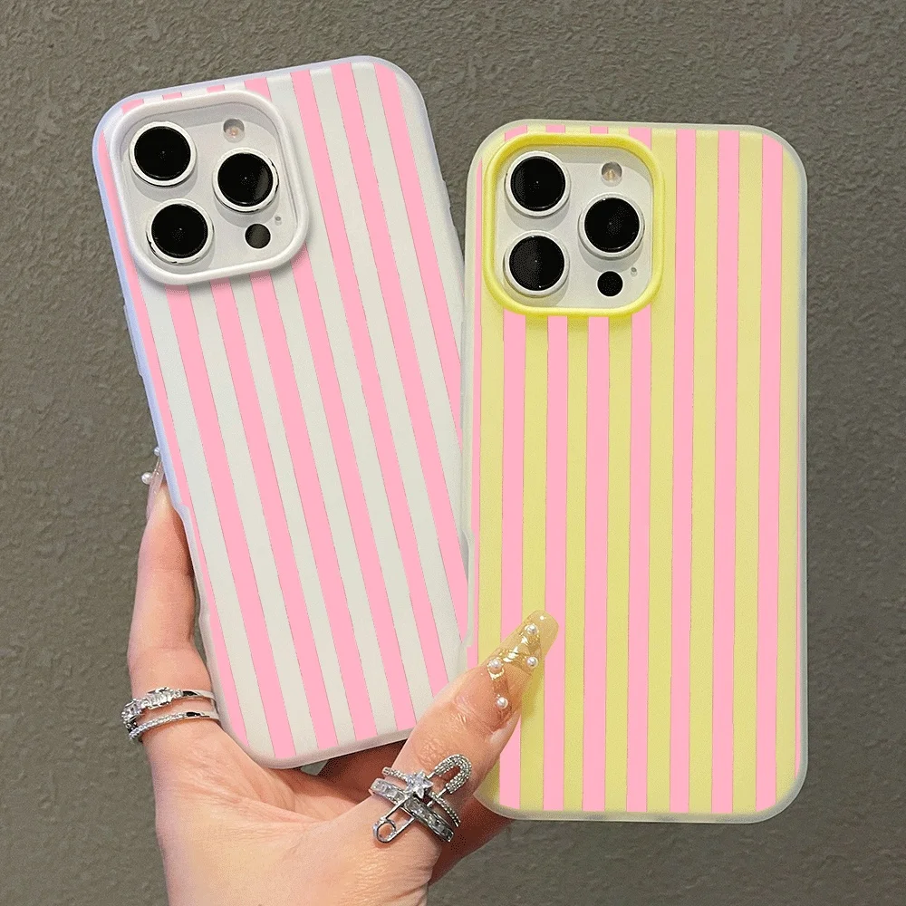 Simple Vertical bar Cartoon Phone Case for Xiaomi 11 Lite 5G 14T Pro 15T Pro 17 Pro Max Shockproof Candy Colors Silicone Cover
