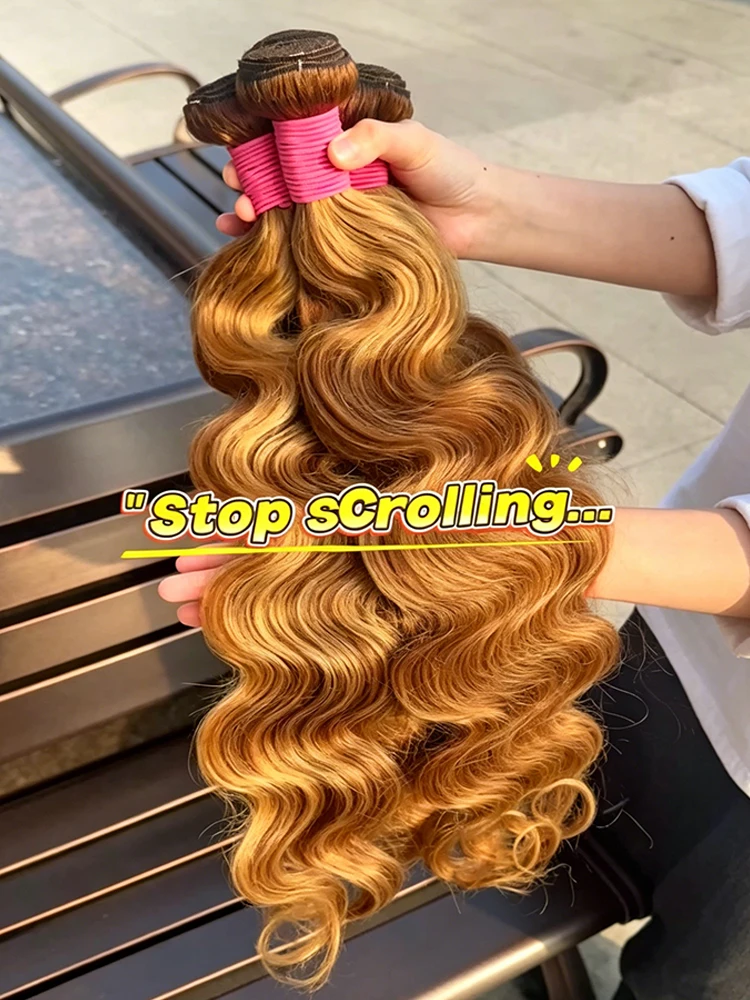 

14A Highlight Ombre Bundles Human Hair Unprocessed Brazilian Colored Blonde Body Wave Raw Hair Bundles Weave Extensions Deals
