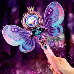 Girl Princess Magic Wand Changing Device Toys Light Music Magic Scepter Children Flash Rotating Fairy Wand Kids Play House Toys