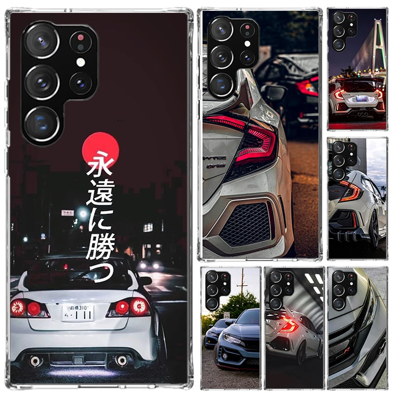 JDM Type R Civic Sport Car Phone Case for Samsung Galaxy Note 20 Ultra 10 Plus 9 8 M12 M21 M30S M51 M52 J4 J6 + J8 Funda Print S