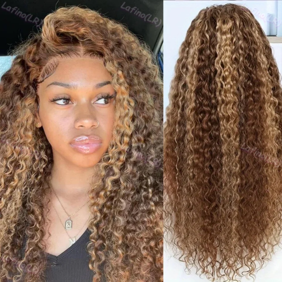 Wig keriting Highlight 100% rambut manusia 13x6 HD Wig Frontal gelombang dalam renda 13x4 40 inci kualitas kepadatan 200 Wig Brasil dijual