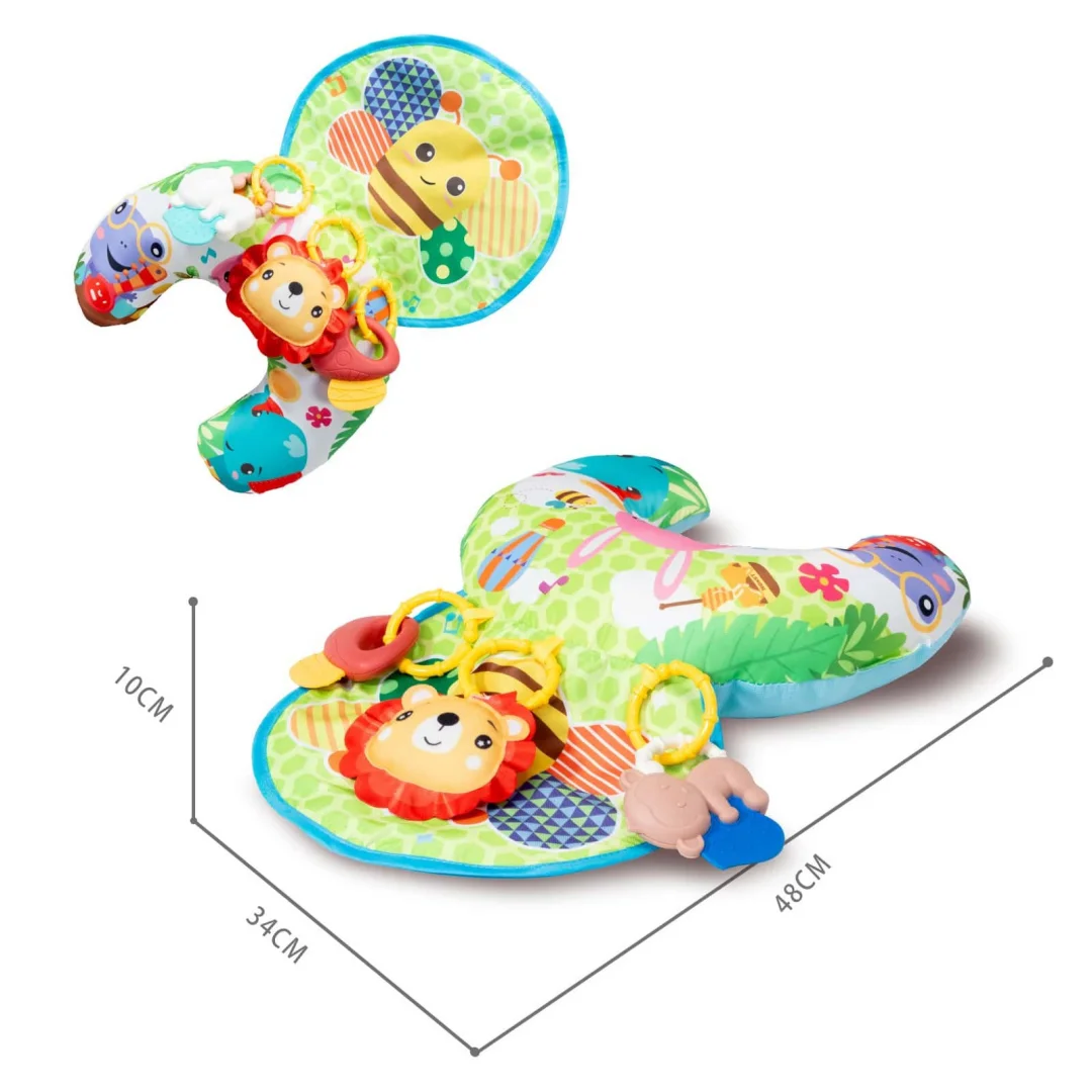 Toddler Crawling Toy - Tummy Support Pillow - Baby Crawling Mat - Multifunctional Baby Crawling Mat with Rattle Toy