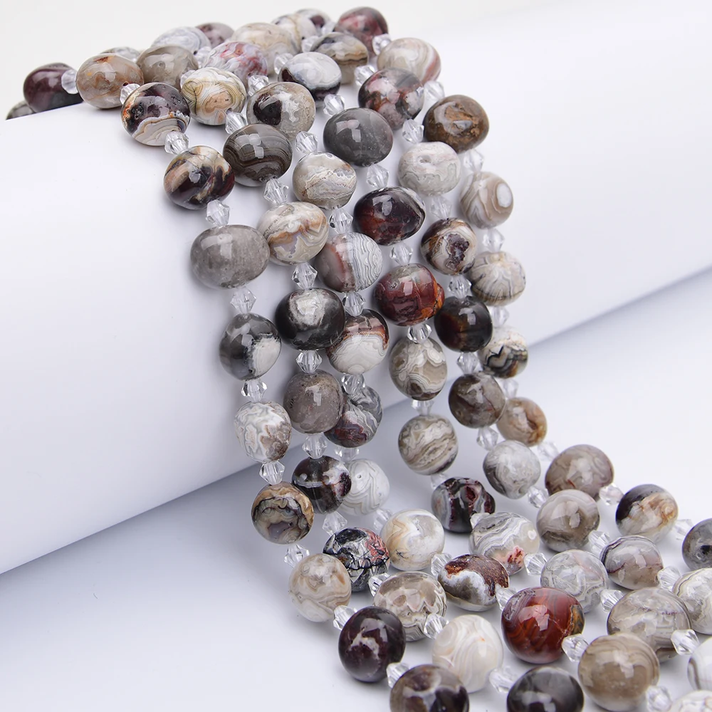 

Натуральные мексиканские бусины из полосатого агата-халцедона APDGG, в форме яйца, 15,5 дюймов, для изготовления украшений своими руками