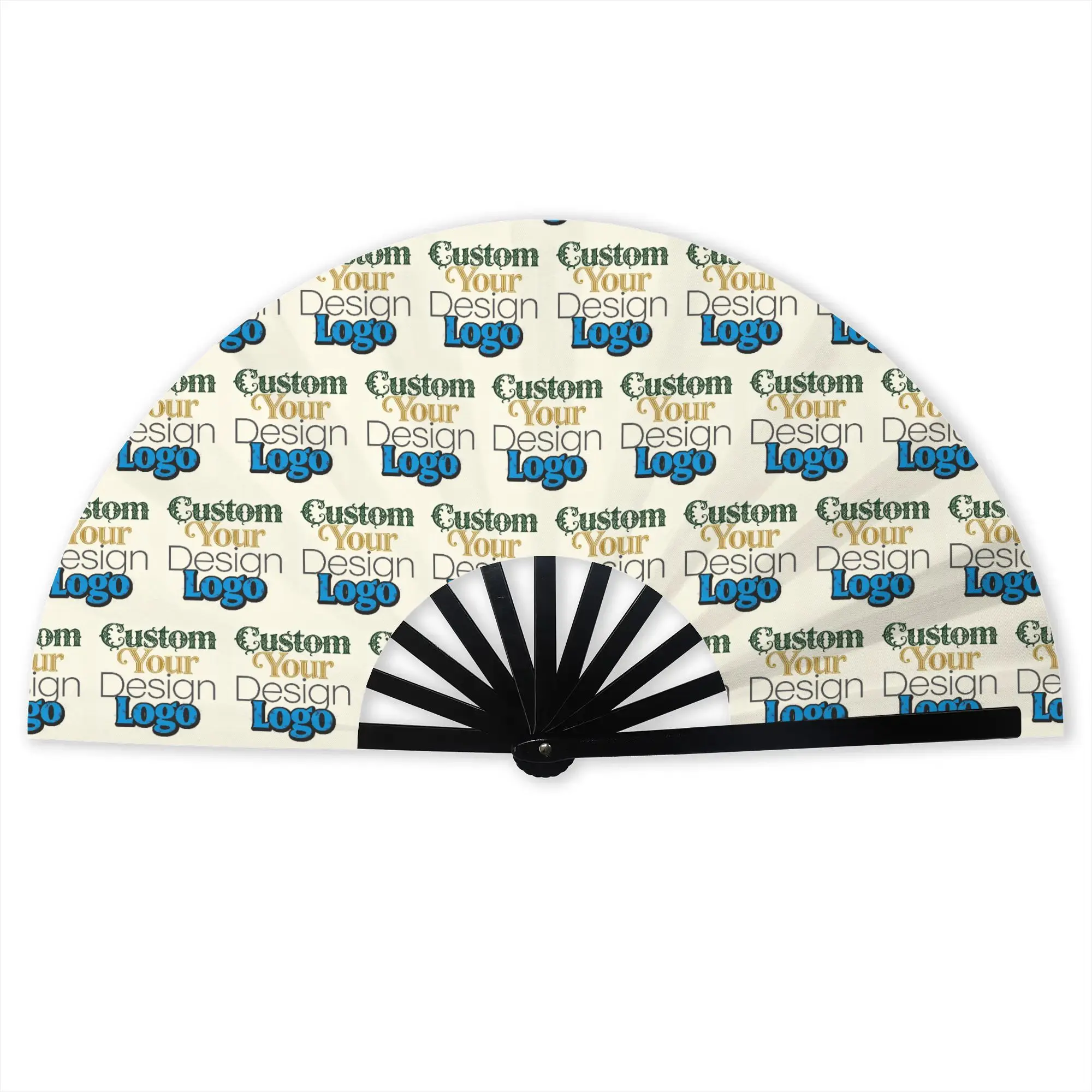 Custom Customized   Your Design Logo Stylish Hand Fan Unisex Photo Name Printed Printed Polyester Fan Trendy For Dancing Gift