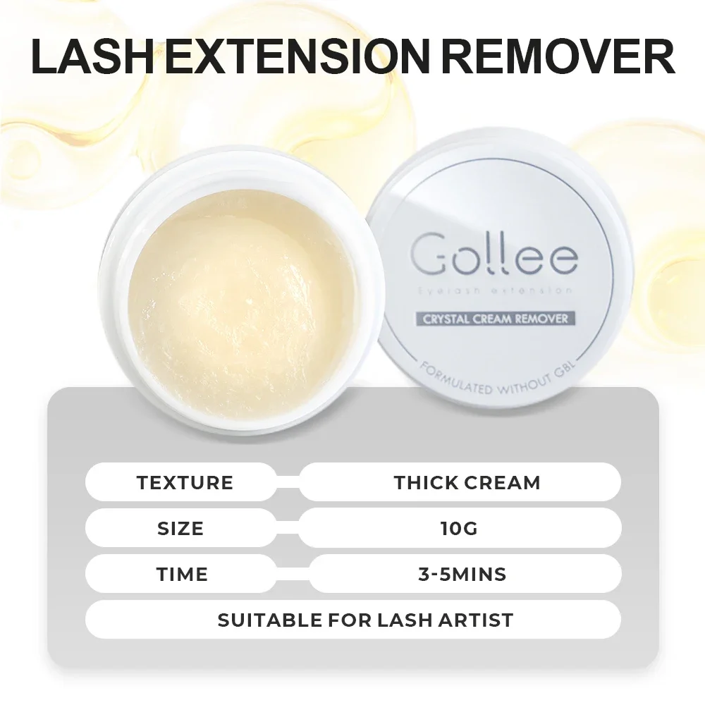 Gollee 5/10 PCS Professional Eyelash Glue Remover Cream - Quick Gentle Dissolver, Safe for Lash Extensions & Sensitive Eyes