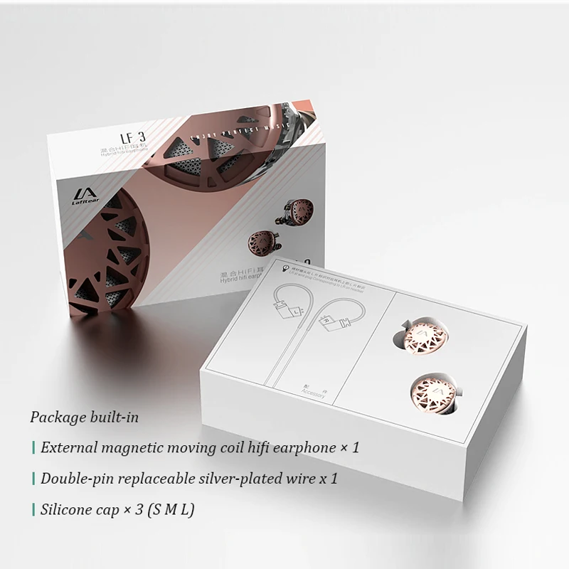 Lafitear DLC 2DD + 2EST In Ear auricolare dinamico elettrostatico Hybrid Drive cuffie Monitor ad alta risoluzione cuffie IEM HiFi