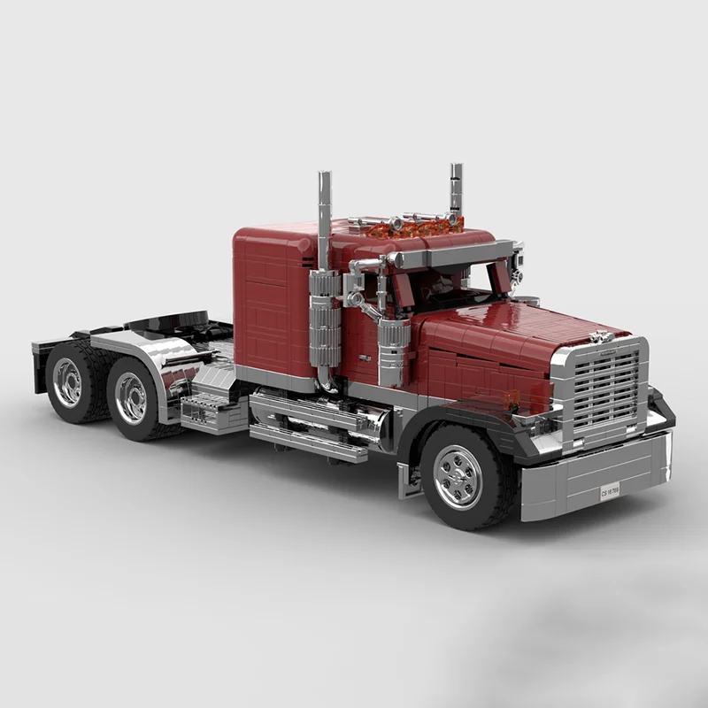 Vrachtwagenmodel Moc Bouwstenen Vrachtwagen - Freightliner Modeltechnologie Modulaire blokken Geschenken Street View Speelgoed DlY Sets Montage