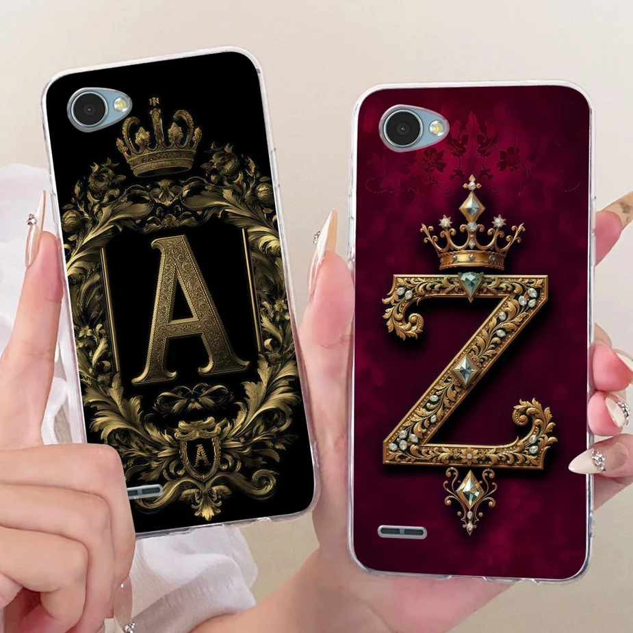 Funda para LG Q6, LG Q6a, Q6+, M700, M703, con diseño de letras de lujo, de silicona suave, de 5.5'', para LG Q6 Plus, LGQ6, Q6a.