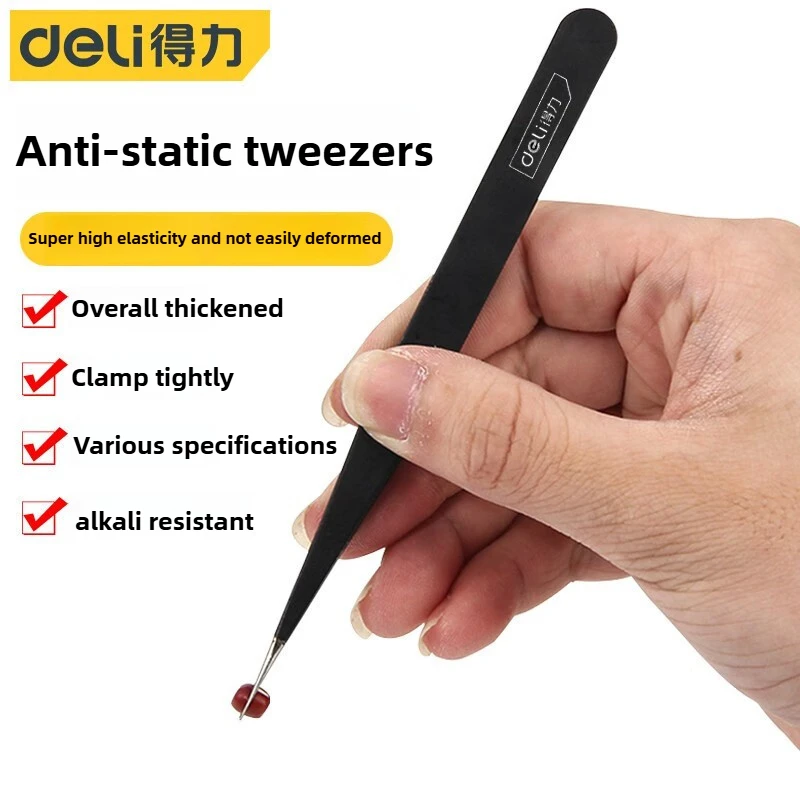 

Deli Stainless Steel Anti-Magnetized Bent-Tip Tweezers with Fine Points Small Clips Set for Industrial Cheap Free Shipping