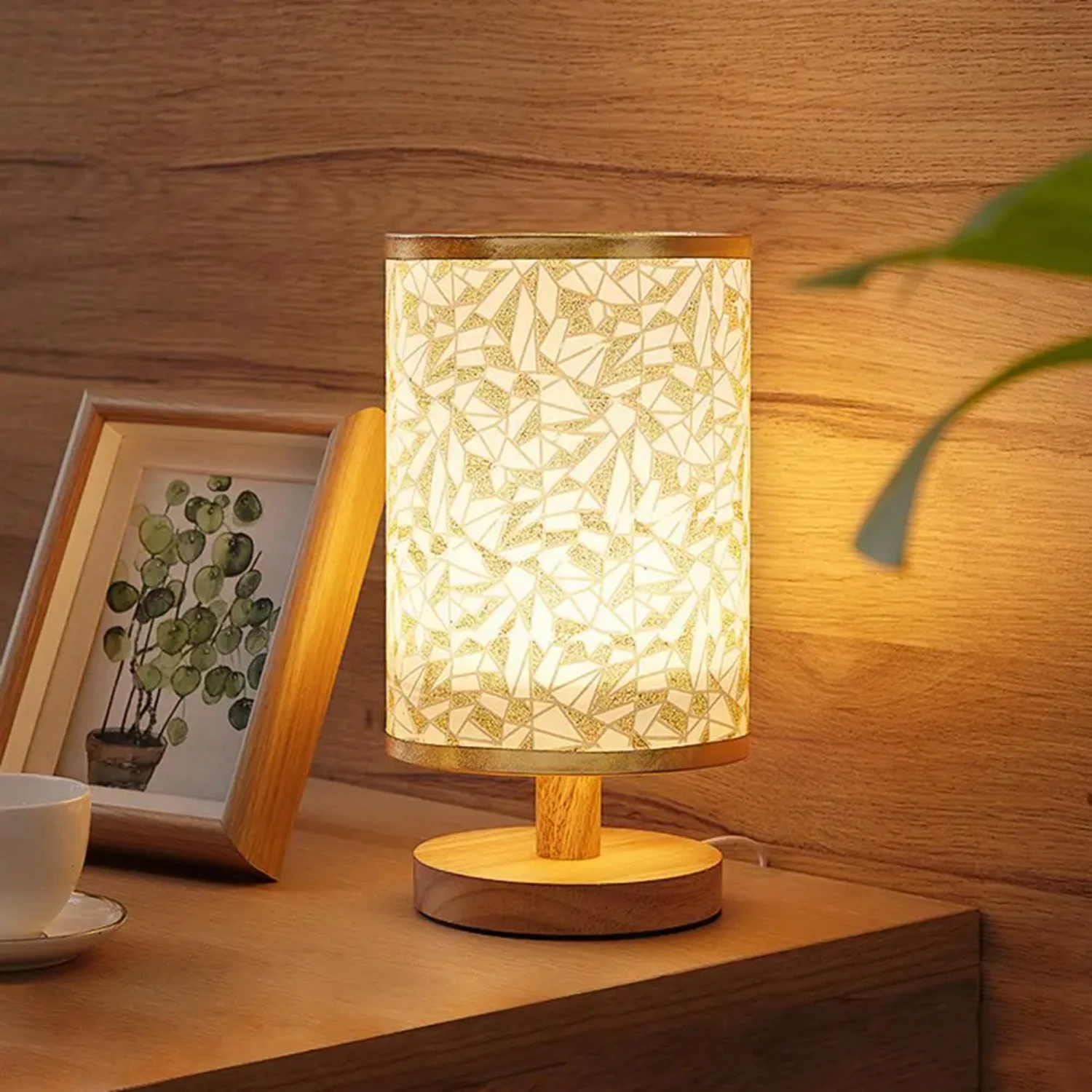 Table Light USB Charging Bedside Lamp Eye-protective Night Light Dimmable Nightstand Lamp with Round Base  Decorations