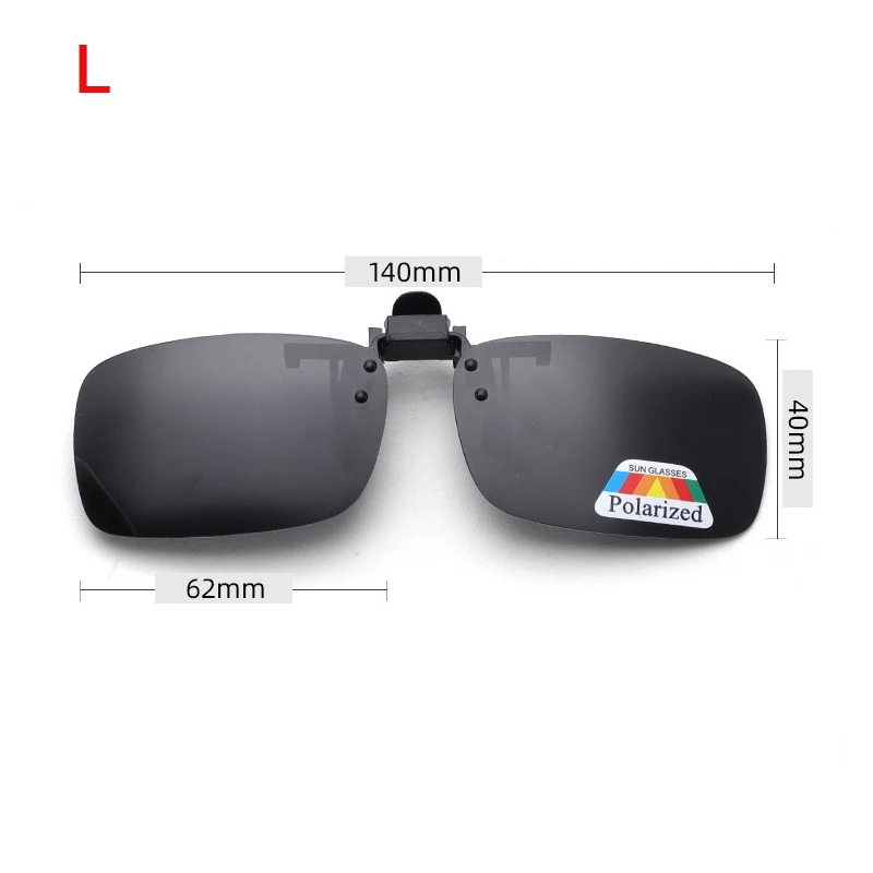 Mirror Gray Flip Up Clip on Sunglasses Outdoor Fishing Metal Night Vision Driving UV400 Women Glasses Men Square Polarized Lens