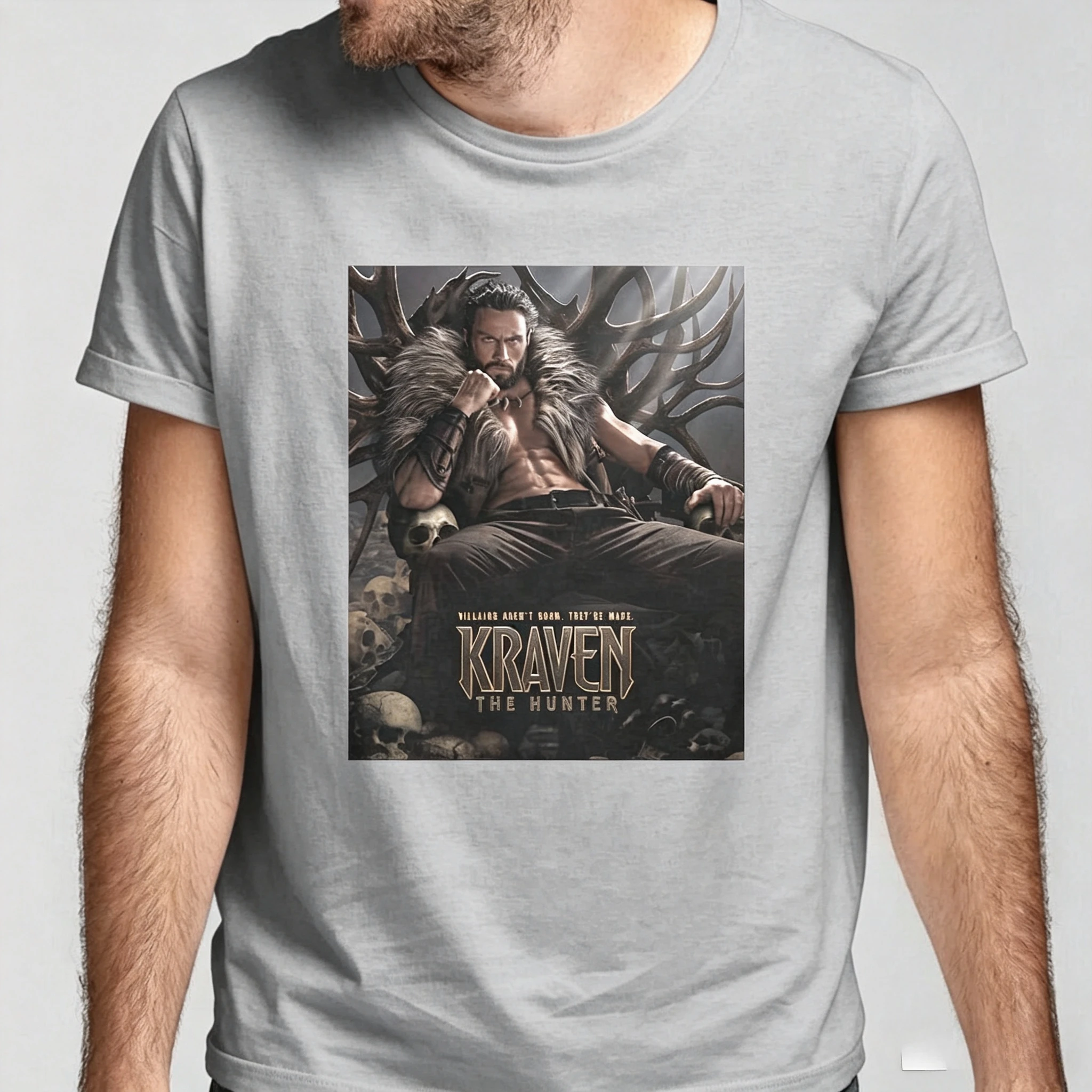 2026 Kraven Hunter Aaron Taylor Johnson Pattern Comfortable, Breathable, High Quality Shirt Y2k Ins