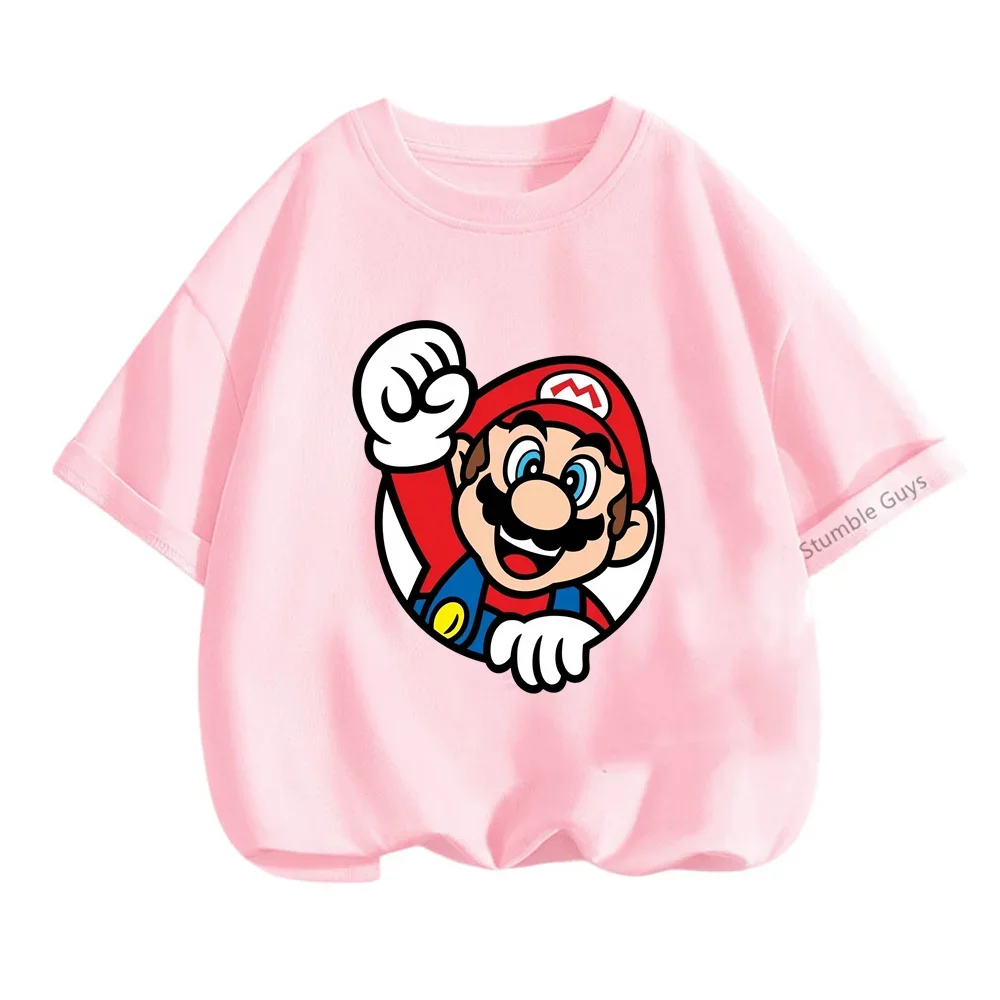 Casual Game Super Mario bros T-shirt Kids Harajuku Tops Fashion T-Shirt 3-14y Boys Clothes Girls Summer Teen Short Sleeve Tee